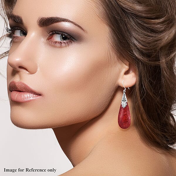 Shop Lc Sponge Coral Earrings In Sterling Silver