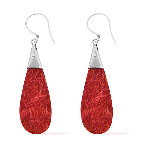 Shop Lc Sponge Coral Earrings In Sterling Silver