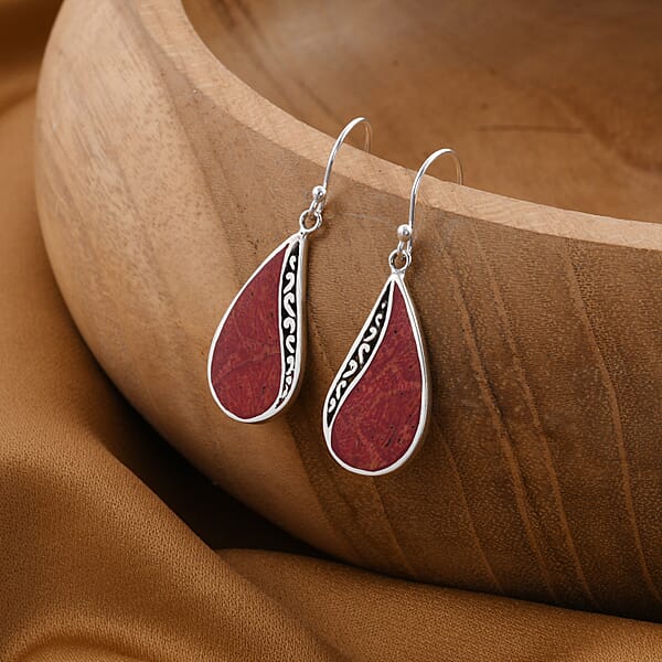 Shop Lc Sponge Coral Earrings In Sterling Silver