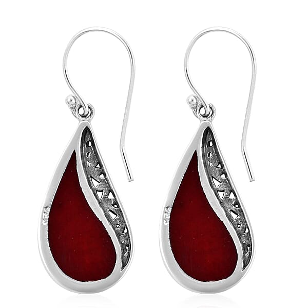 Shop Lc Sponge Coral Earrings In Sterling Silver