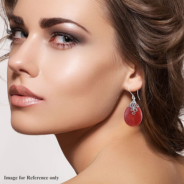 Shop Lc Sponge Coral Earrings In Sterling Silver