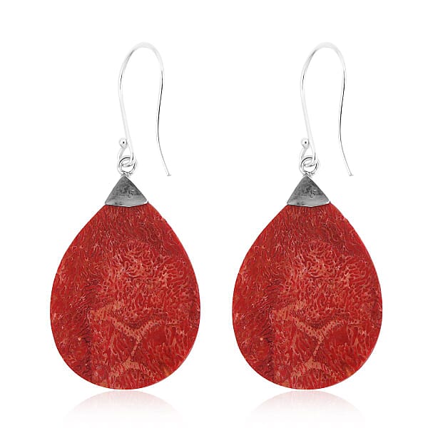 Shop Lc Sponge Coral Earrings In Sterling Silver