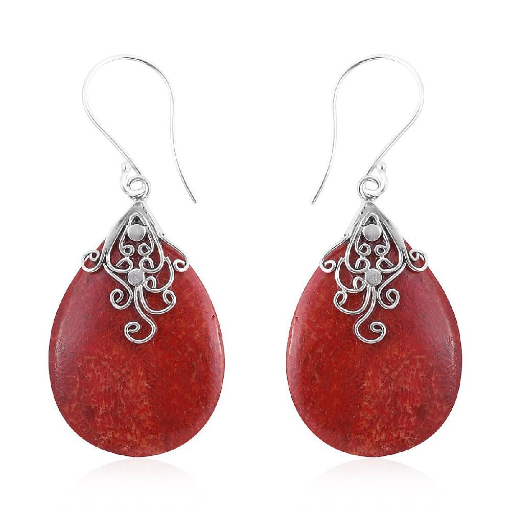 shop lc Sponge Coral Earrings in Sterling Silver