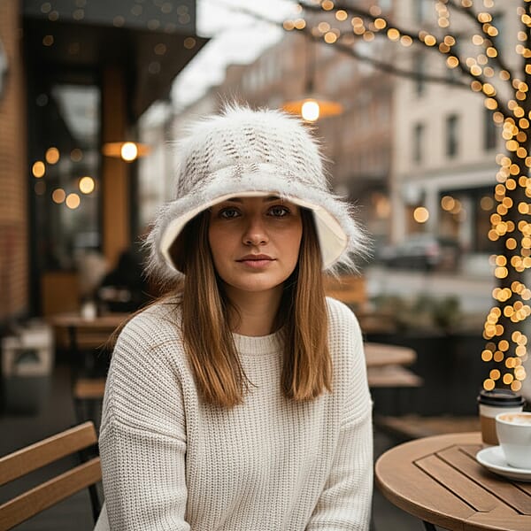 Shop Lc Tamsy Beige Faux Fur Bucket Hat