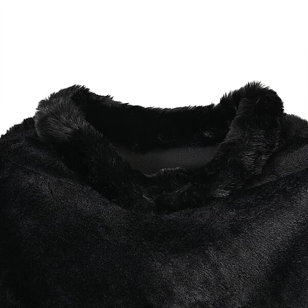 Shop Lc Tamsy Black Faux Fur Poncho
