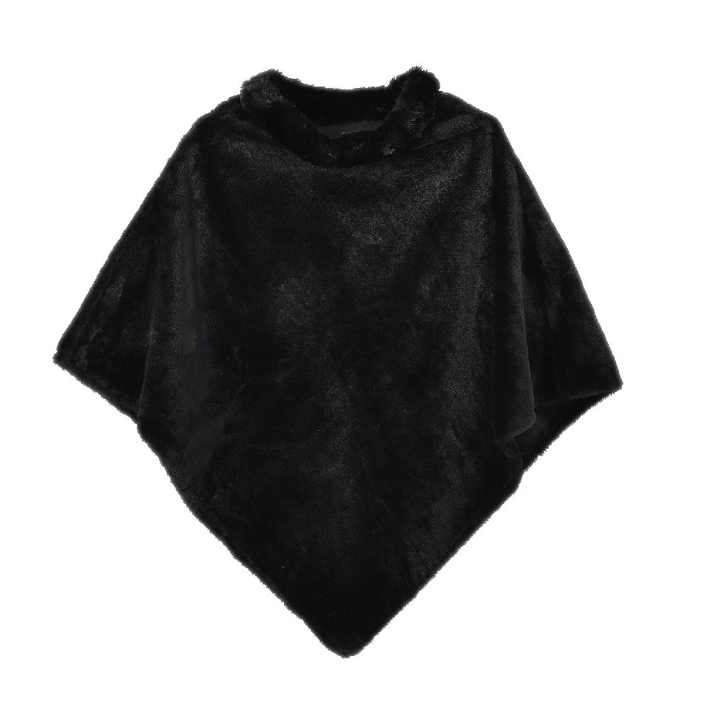shop lc Tamsy Black Faux Fur Poncho