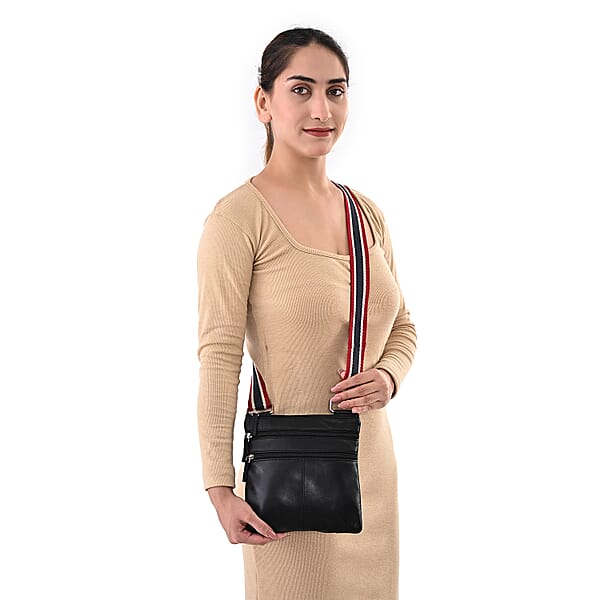 Shop Lc Tamsy Black Genuine Leather Crossbody Bag