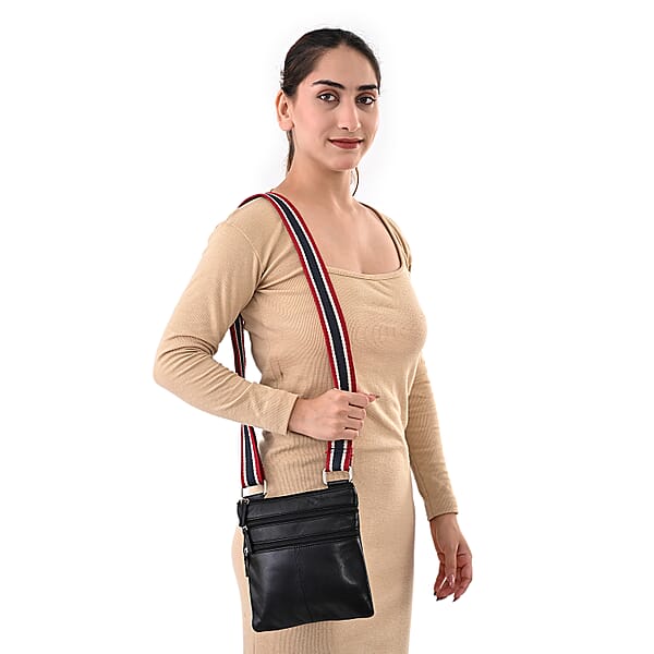 Shop Lc Tamsy Black Genuine Leather Crossbody Bag