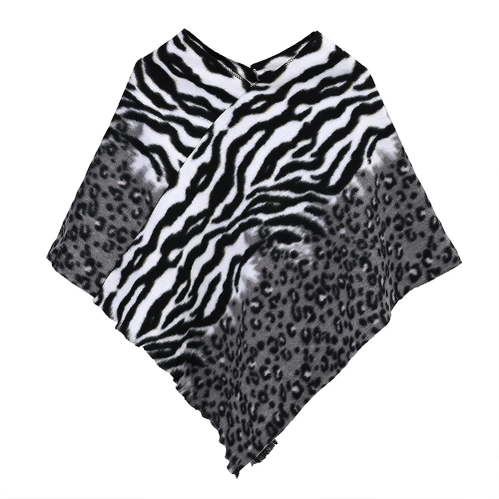 shop lc Tamsy Black Gray Tiger Print Shawl