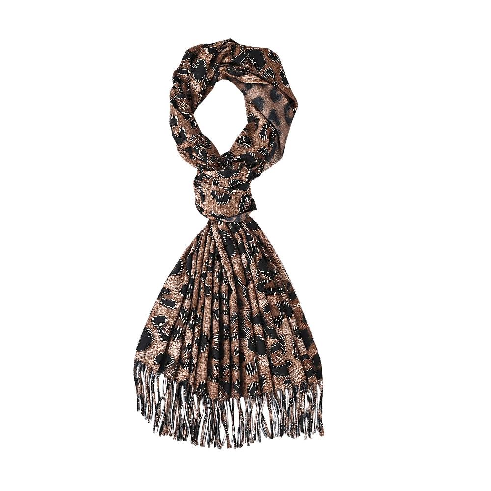 shop lc TAMSY Camel Leopard Print Scarf