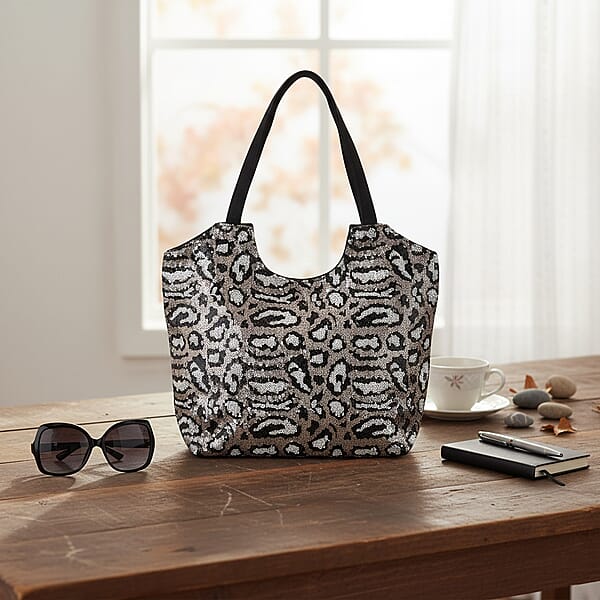 Shop Lc Tamsy Leopard Sequin Tote Bag