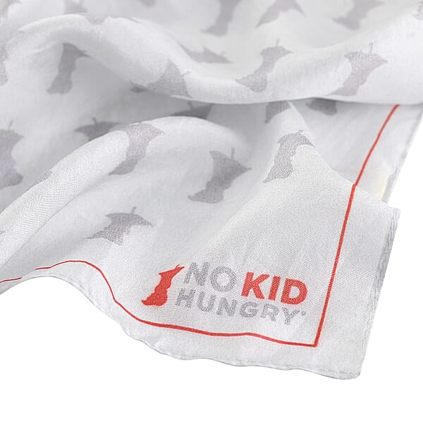 Shop Lc Tamsy No Kid Hungry Logo White Silk Scarf