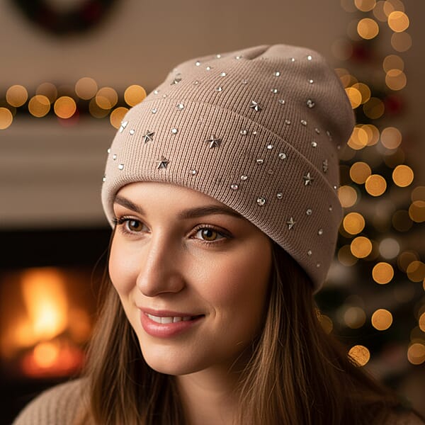 Shop Lc Tamsy Pink Knitted 2pcs Beanie