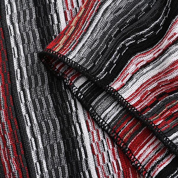 Shop Lc TAMSY Red Striped Knit Poncho