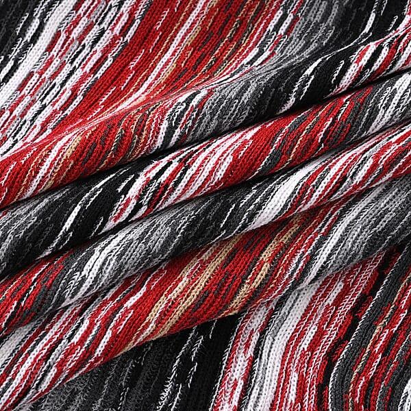 Shop Lc TAMSY Red Striped Knit Poncho