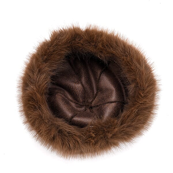 Shop Lc Tamsy Set Of 2 Brown Faux Fur Round Hat