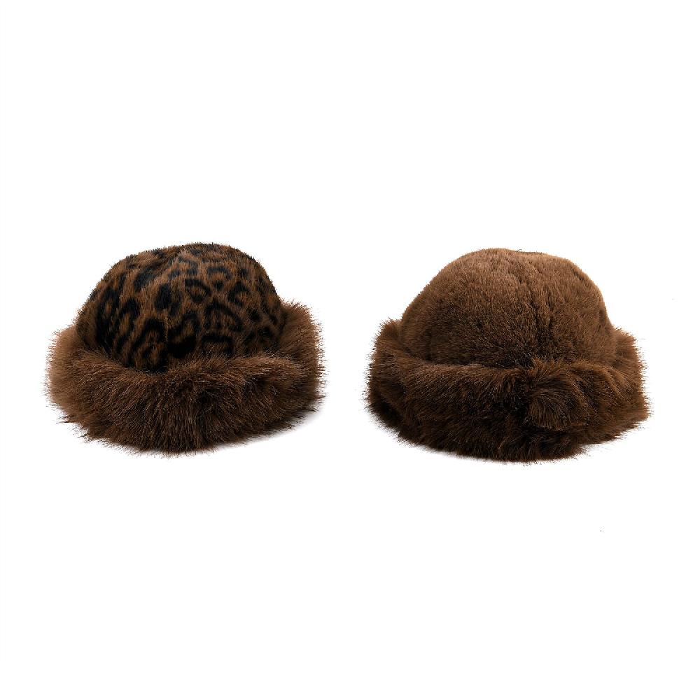 shop lc Tamsy Set of 2 Brown Faux Fur Round Hat