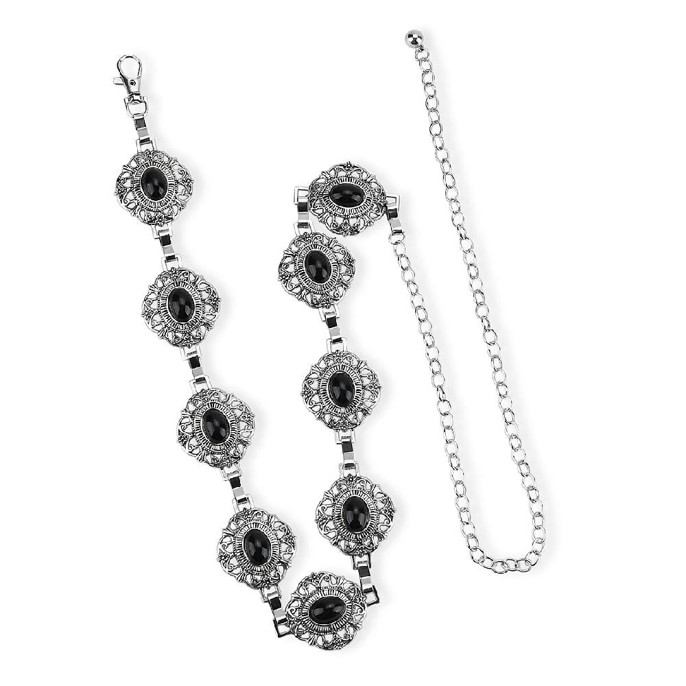 shop lc Tamsy Silvertone Floral Design Concho Belt