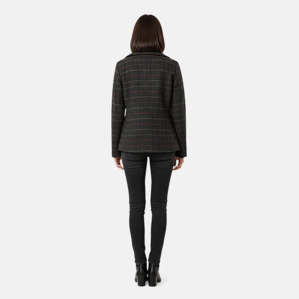 Shop Lc VMONG Women's Melton Plaid Peacoat S