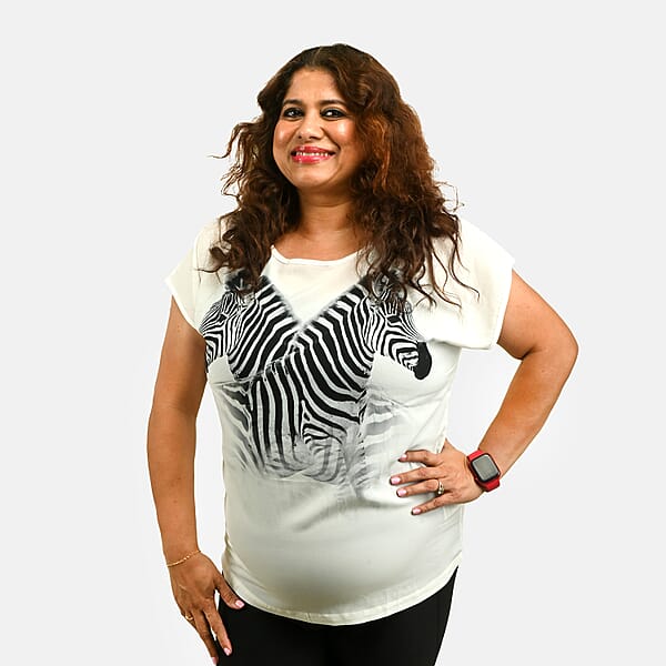 Shop Lc White Zebra Oversized Shirt-S