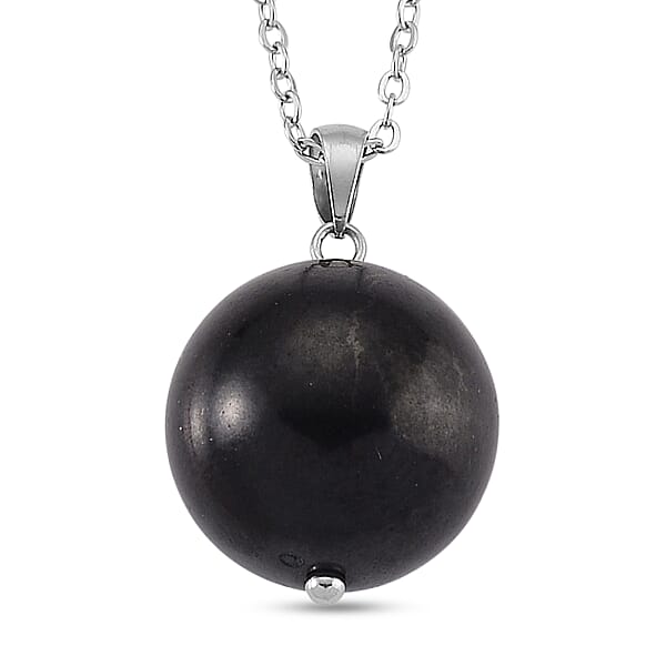Shop Lc Shungite 47.00 Ctw Lever Back Earrings And Pendant Without Chain In Stainless Steel