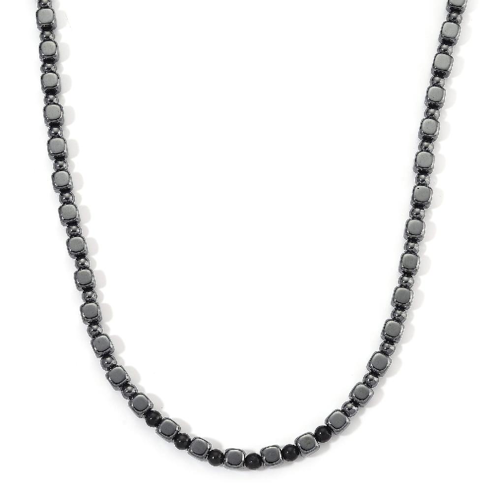 shop lc Shungite and Hematite 448.00 ctw Beaded Necklace in Silvertone 20 Inches