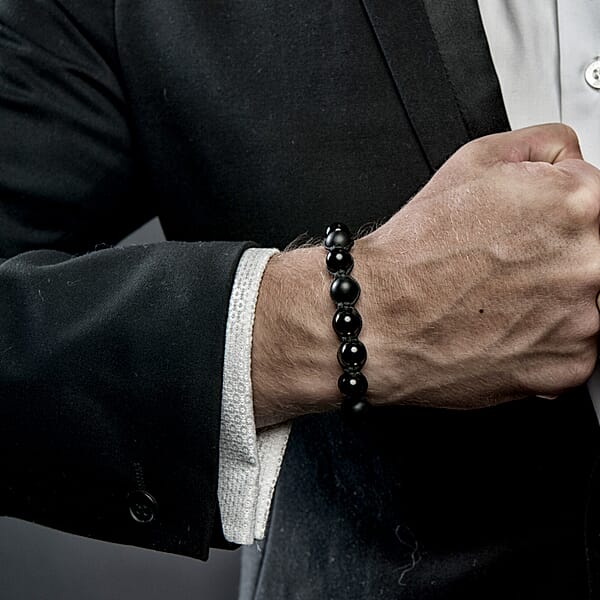Shop Lc Shungite Beaded Stretch Bracelet 128.00 Ctw