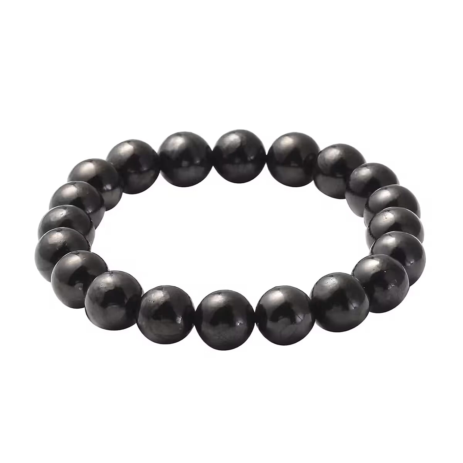 shop lc Shungite Beaded Stretch Bracelet 128.00 ctw