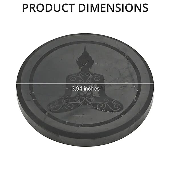 Shop Lc Shungite Buddha Round Tile 10cm Approx. 947.00 Ctw