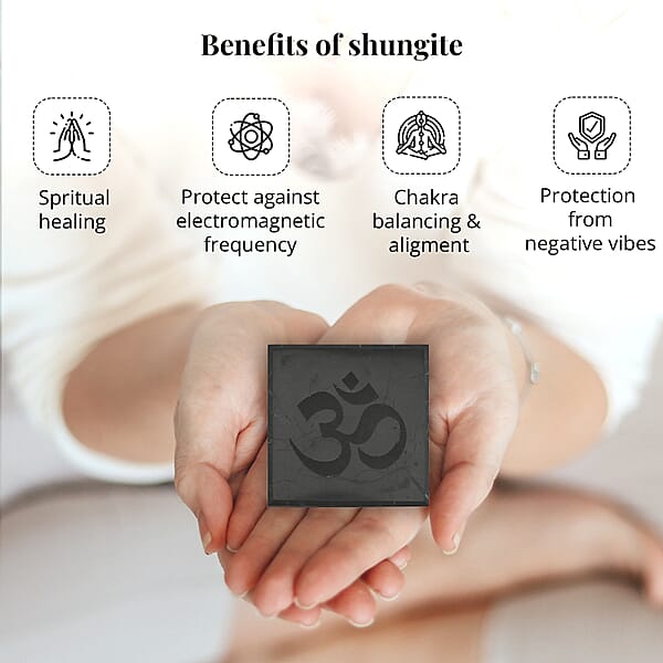 Shop Lc Shungite OM Square Tile 10cm Approx. 1330 Ctw