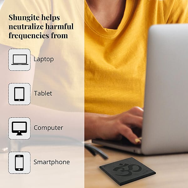 Shop Lc Shungite OM Square Tile 10cm Approx. 1330 Ctw