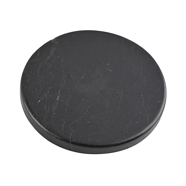 Shop Lc Shungite Plain Round Cellphone Large Tile Decorative Black Mineral Tile For Mobile Phones 1.25 Approx. 35ctw