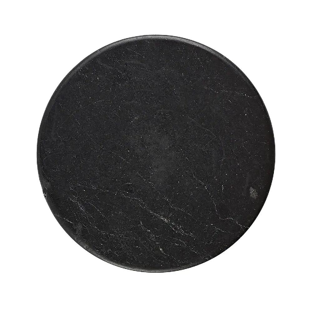shop lc Shungite Plain Round Cellphone Large Tile Decorative Black Mineral Tile for Mobile Phones 1.25 Approx. 35ctw