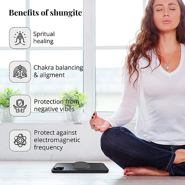 Shop Lc Shungite Plain Round Cellphone Mini Tile 1 Approx. 25ctw