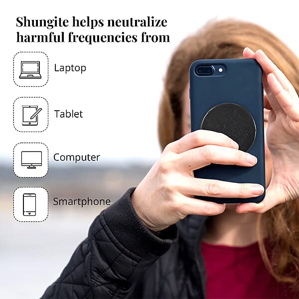 Shop Lc Shungite Plain Round Cellphone Mini Tile 1 Approx. 25ctw