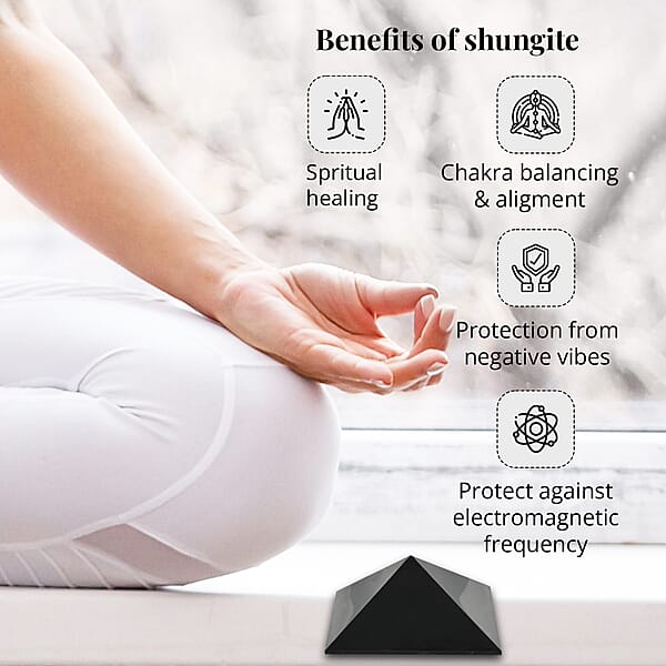 Shop Lc Shungite Pyramid Decorative Figurine 10 Cm Approx 597.00 Ctw Home Decor Figurine Table Décor Living Room Decor Gift Item