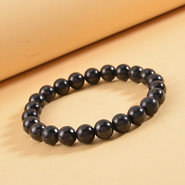 Shop Lc Shungite Round Beaded Stretch Bracelet 113.00 Ctw