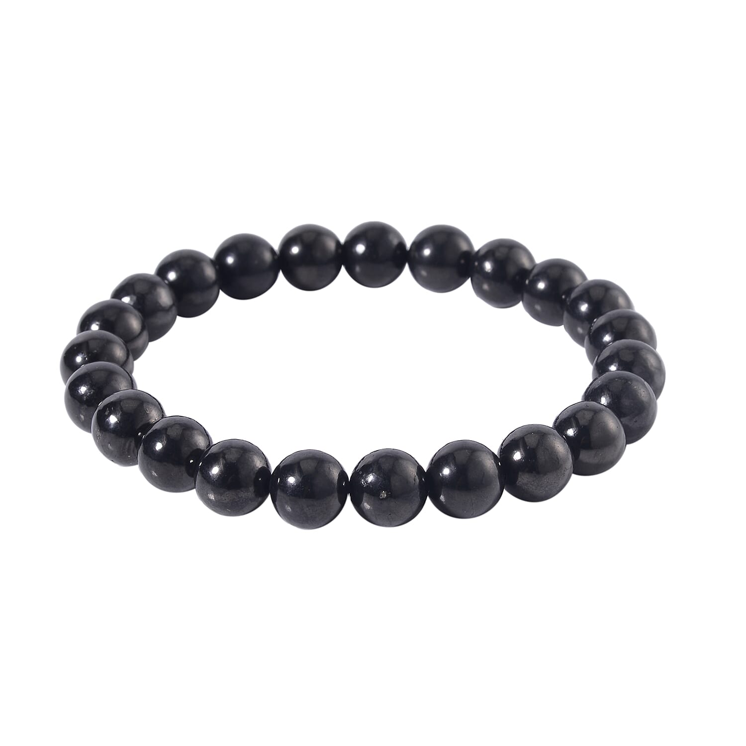 shop lc Shungite Round Beaded Stretch Bracelet 113.00 ctw