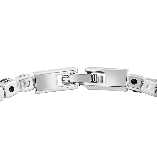 Shop Lc Simulated Black And White Diamond Tennis Bracelet In Silvertone (8.00 In)