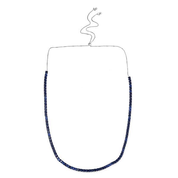 Shop Lc Simulated Blue Sapphire Bolo Necklace In Silvertone 16-28 Inches