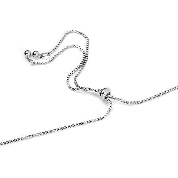 Shop Lc Simulated Blue Sapphire Bolo Necklace In Silvertone 16-28 Inches
