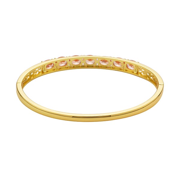Shop Lc Simulated Champagne Diamond Bangle Bracelet In Goldtone (7.25 In) 13.75 Ctw