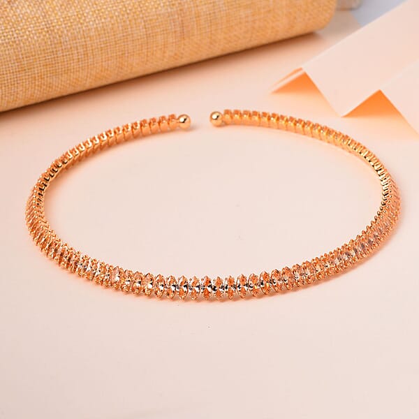 Shop Lc Simulated Champagne Diamond Choker Necklace 15-16 Inches In Goldtone 35.00 Ctw