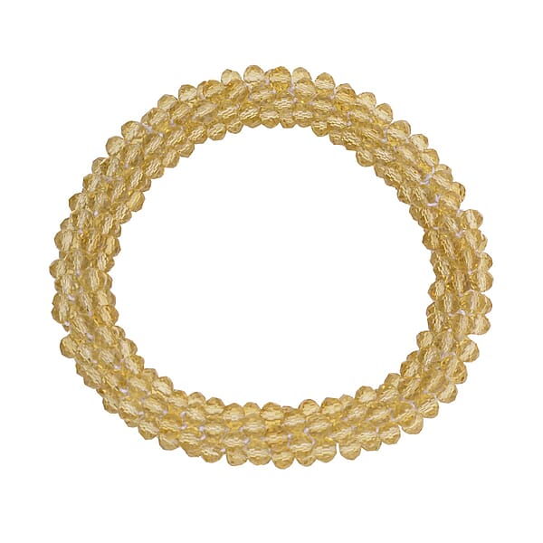 Shop Lc Simulated Citrine Beaded Stretch Bracelet And Drop Earrings In Silvertone
