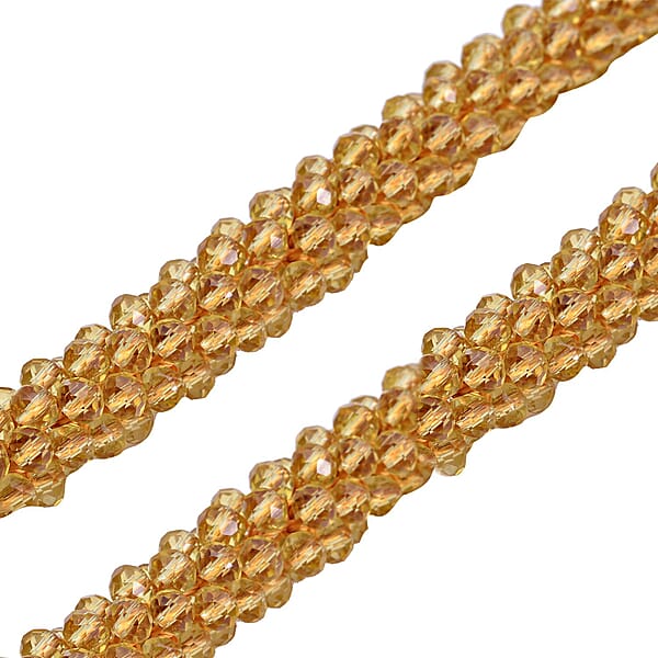 Shop Lc Simulated Citrine Pendant With Beaded Necklace 18-20 Inches In Silvertone