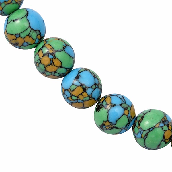 Shop Lc Simulated Copper Turquoise Beaded Necklace In Sterling Silver 18 Inches 250.00 Ctw