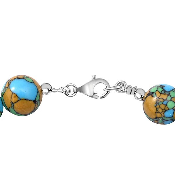 Shop Lc Simulated Copper Turquoise Beaded Necklace In Sterling Silver 18 Inches 250.00 Ctw