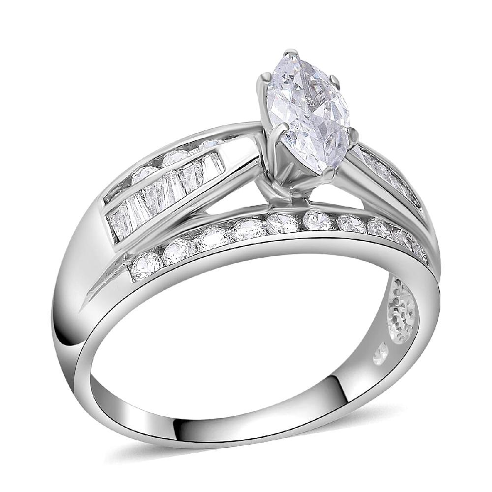 shop lc Simulated Diamond 4.65 ctw Ring in Sterling Silver Fashion Rings For Women