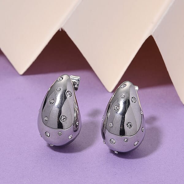 Shop Lc Simulated Diamond Earrings In Stainless Steel