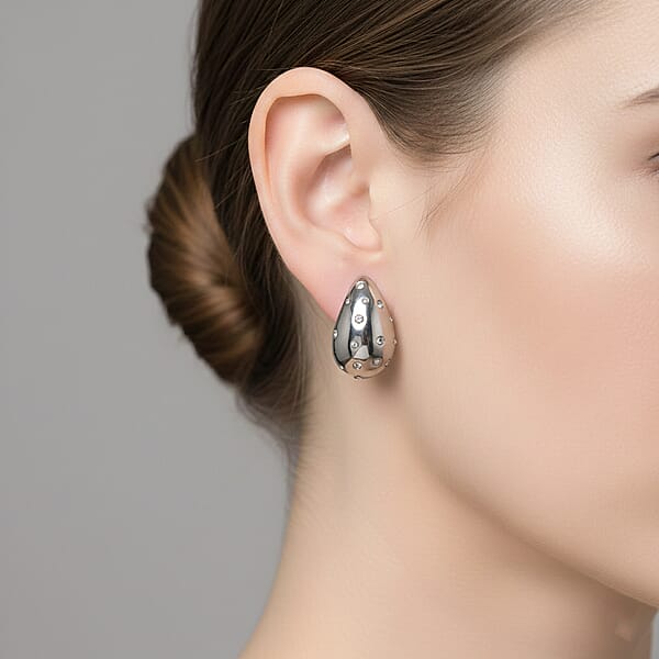 Shop Lc Simulated Diamond Earrings In Stainless Steel